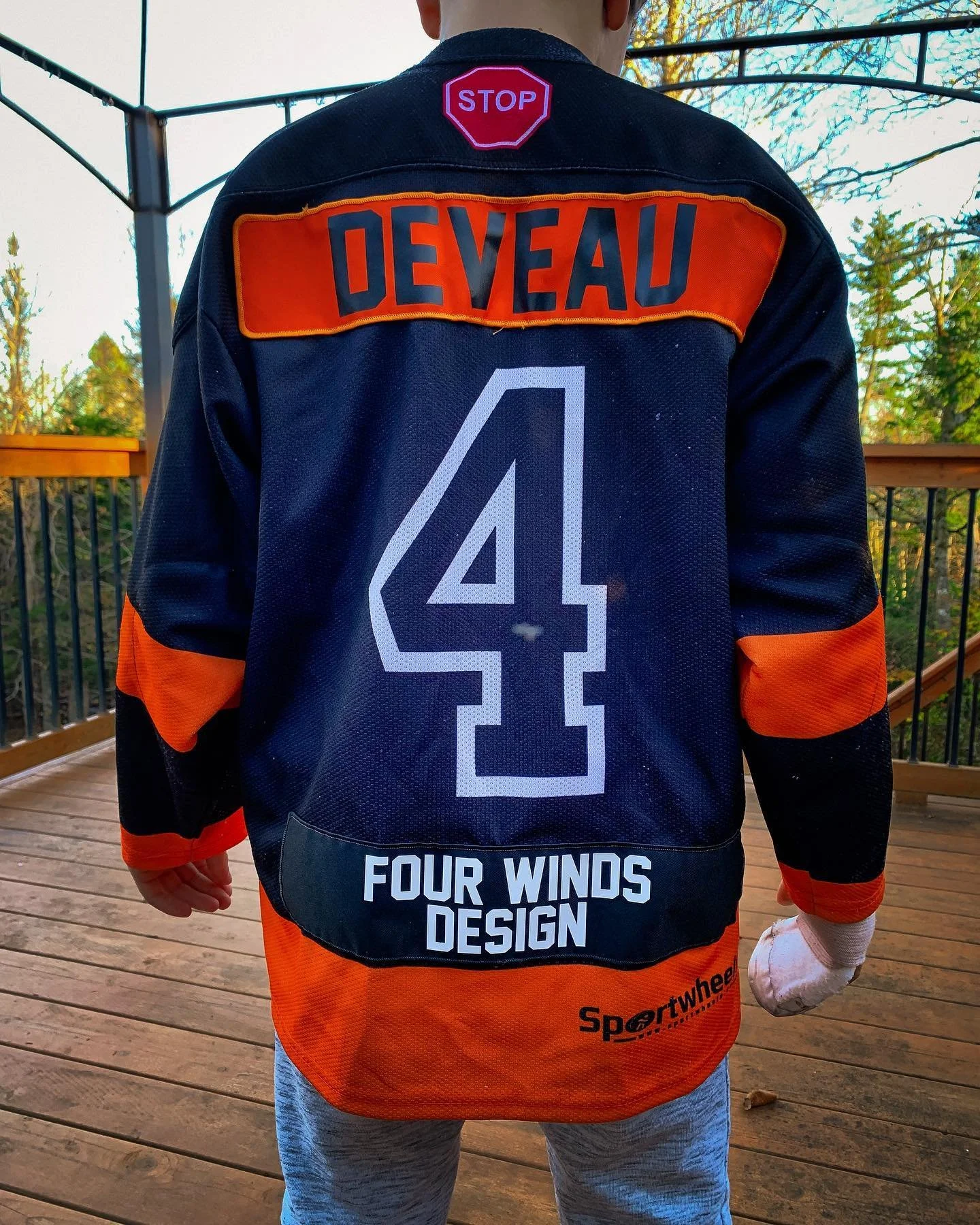 The love of hockey runs deep at Four Winds Design so we&rsquo;re pretty pumped to support @alex.deveau7 and his U13 @smhflyers this season. A fractured wrist is no way to start the season but we know you&rsquo;ll be back going top cheddar soon enough