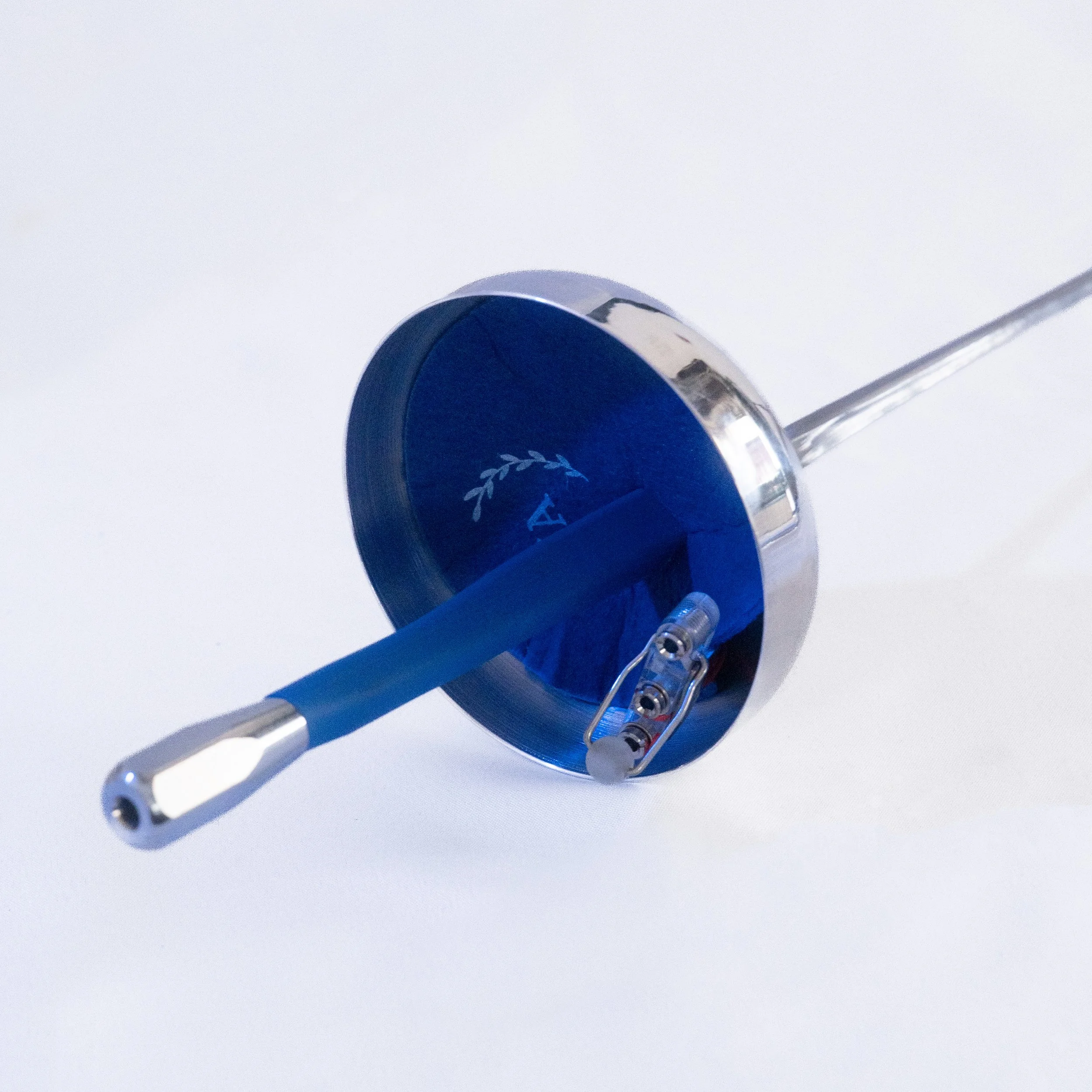 A VA Fencing Gear french-grip epee weapon, fully assembled, against a white background