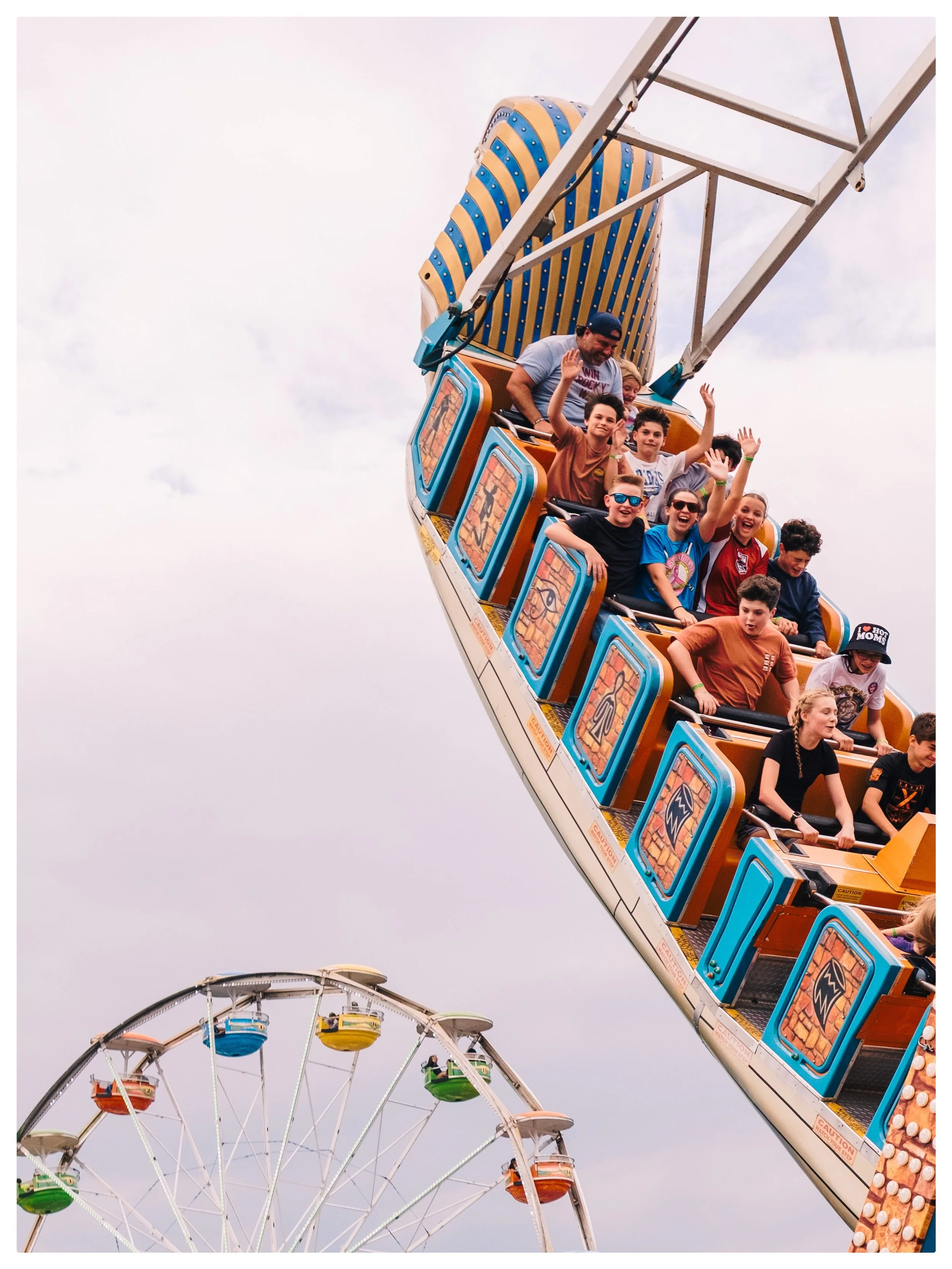 Something about a fair always brings me back to being a kid, when it was the biggest thing to roll through the area. Ripped jeans, hair metal at max volume, and TV ad jingles that apparently have a permanent home in my head.

A few frames from the De
