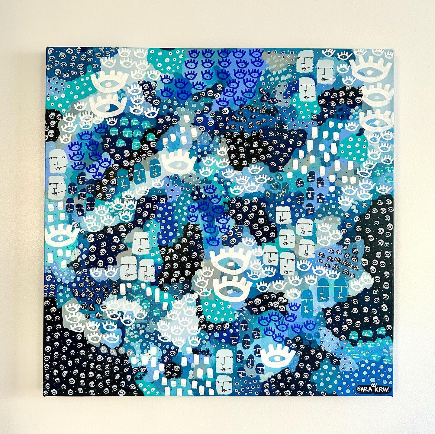 NEW PAINTING 💙💙💙
&ldquo;Ebb &amp; Flow&rdquo; 
24x24&rdquo; 

This painting will be for sale at the @columbusartsfest ✨ 
.
.
.
.
#art #614artists #columbus #artistofcolumbus #painting #abstract #abstractart #abstractpainting #wip #acrylicpainting 