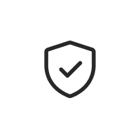 Security badge with check mark inside shield icon
