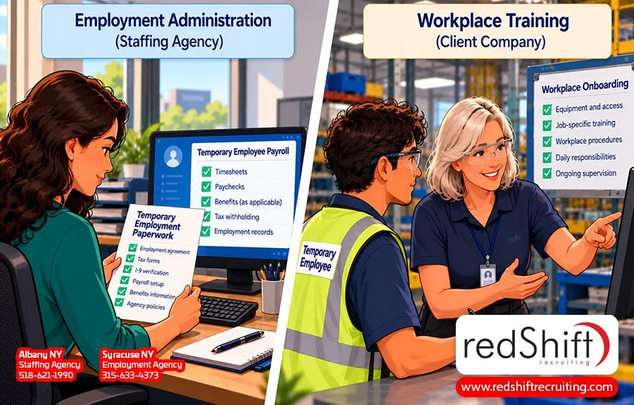 staffing agencies work on job openings, assist with background screening, reference checks, candidate sourcing
