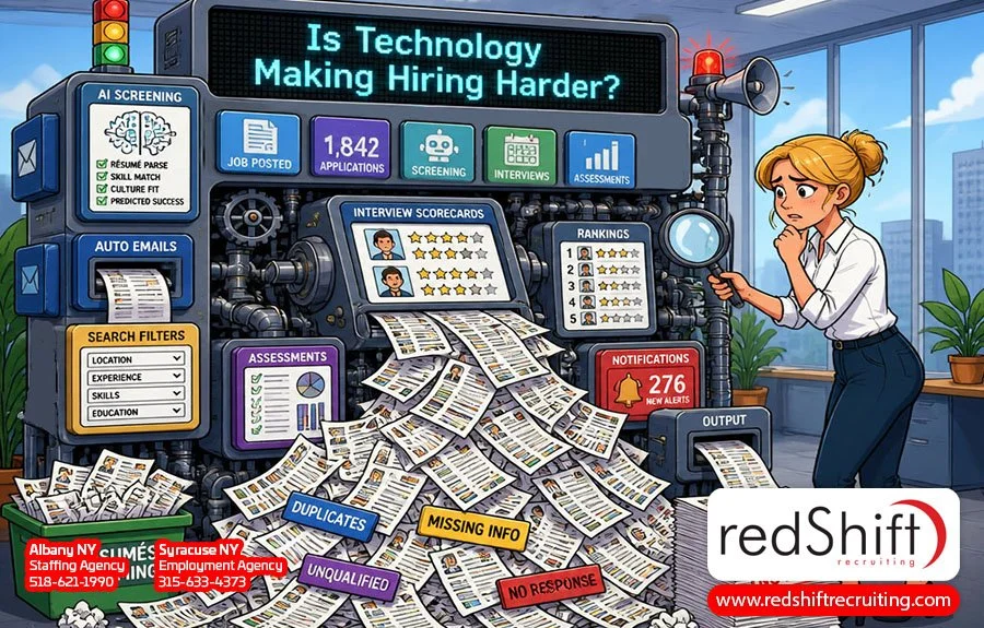 is technology making hiring harder, suggest new jobs competition, employment economy challenges