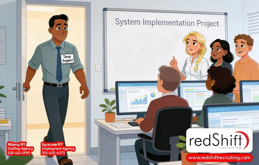 employees evaluate all the information to integrate solution, create resources, support smooth transition