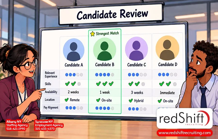 recruiters find read LinkedIn CV in job area based on committed idea of performance, stop hiring on feel