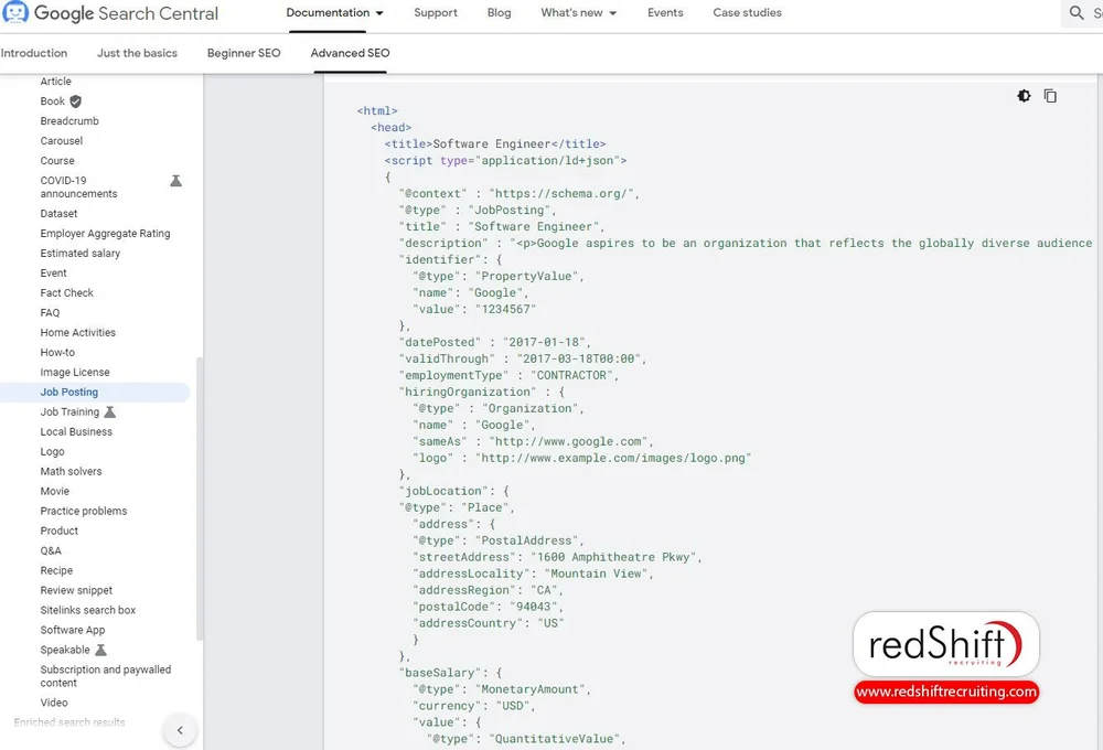 JobPost Schema Writing Services
