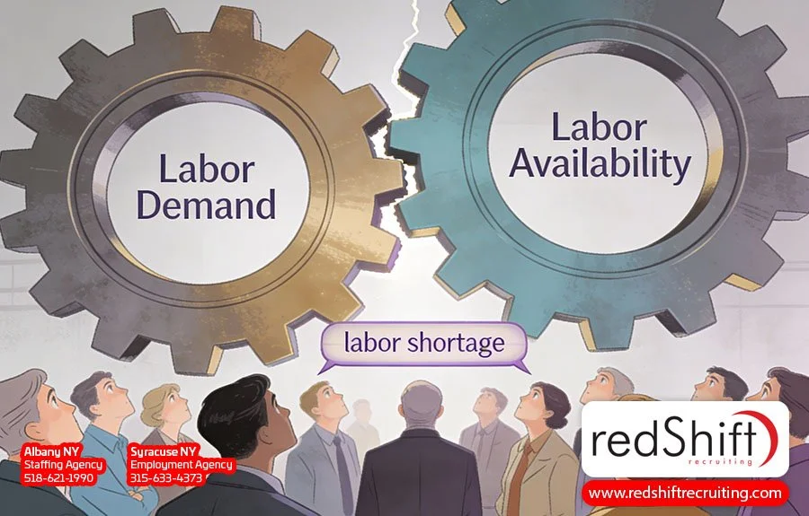 labor shortage in labor market, labor force participation long-term trend open jobs national level