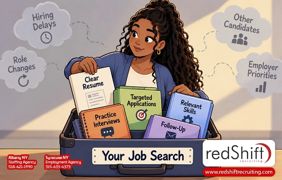 idea tips recommend check industry area facts, maintain resume each year, stay committed to job search