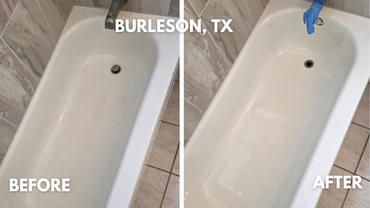 standard size steel bathtub refinished in Burleson, Texas