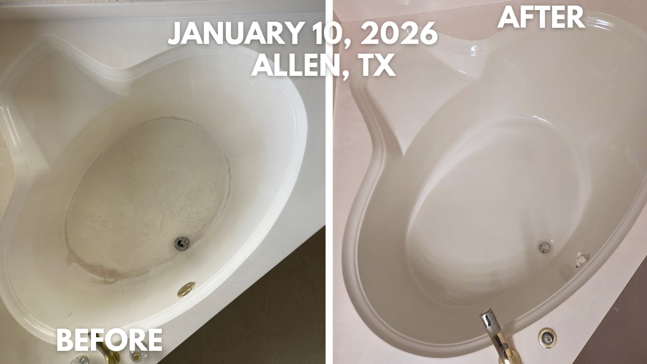 cracked cultured marble garden tub repair and refinish in Allen. TX