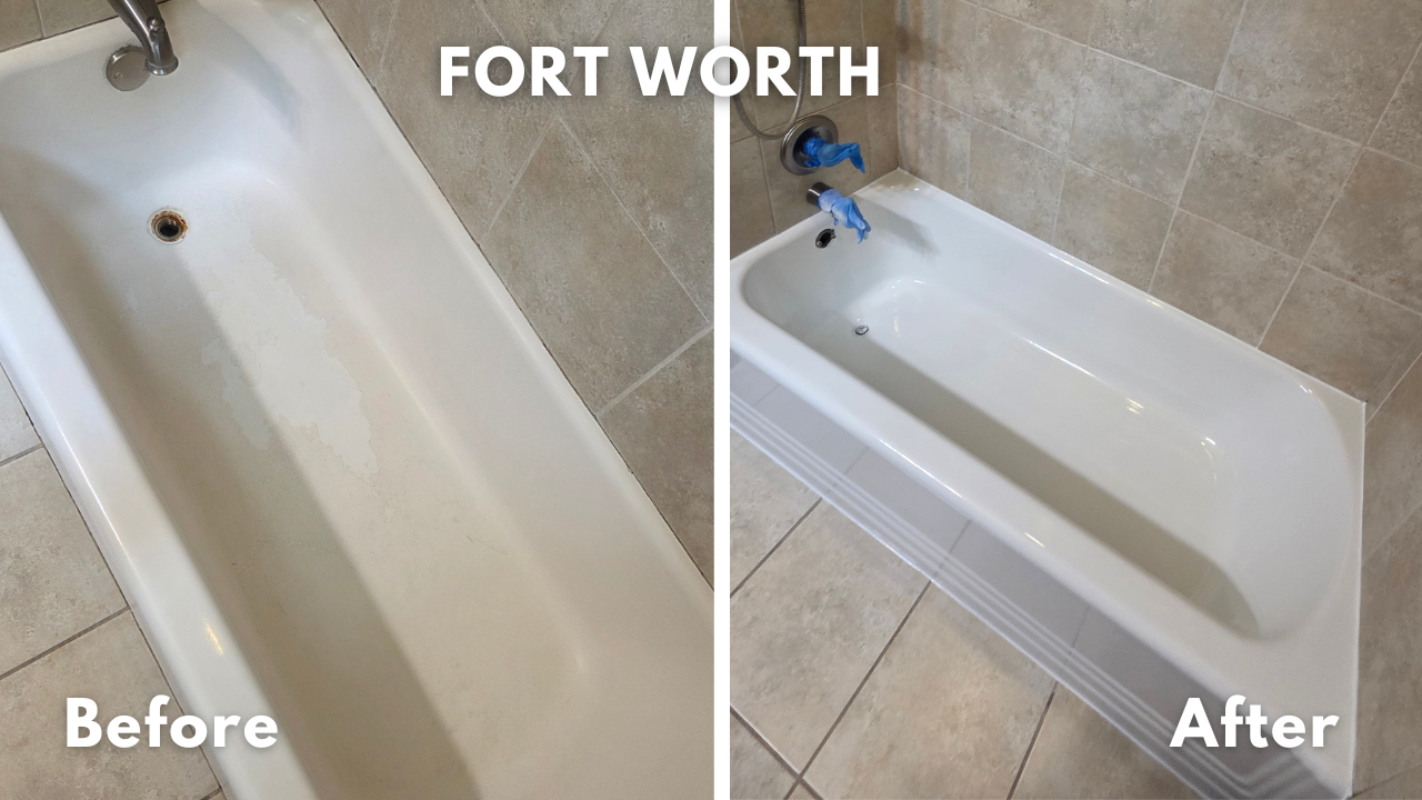 peeling bathtub paint removed and tub refinished in Fort Worth, TX