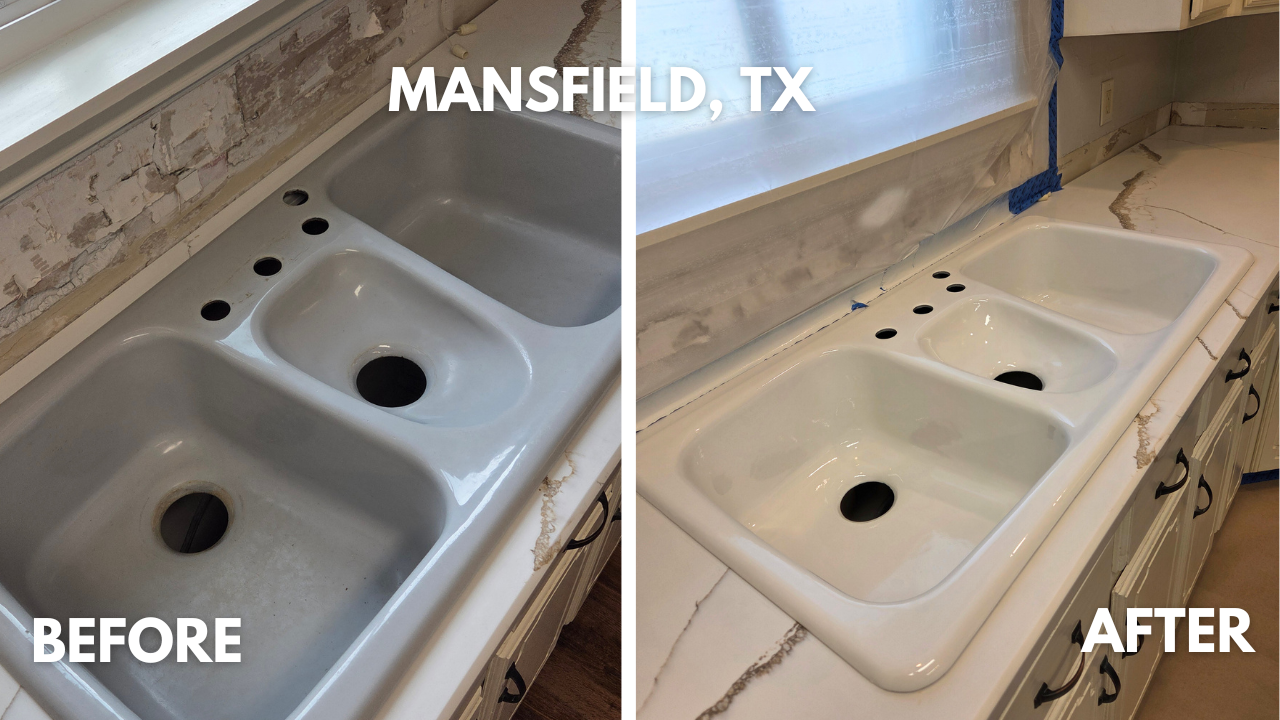 cast iron kitchen sink resurfacing in Mansfield, texas