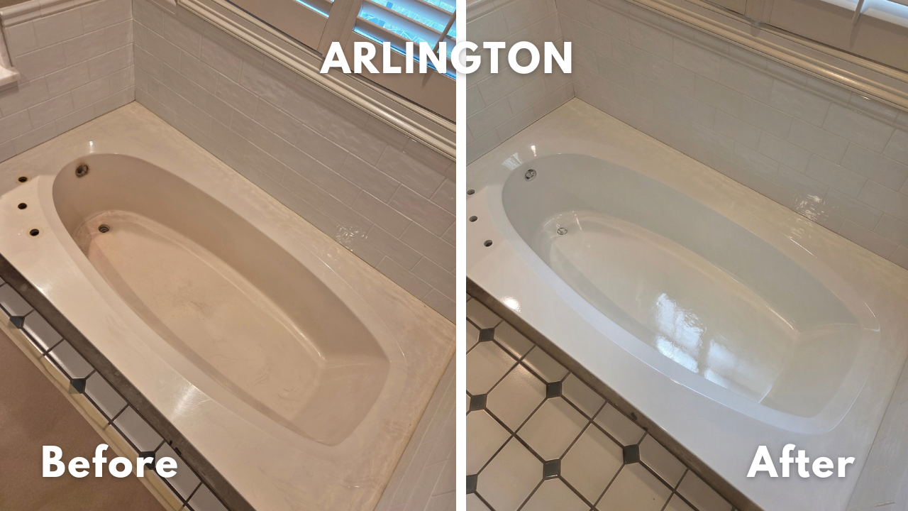 Oversize cultured marble garden tub with thermal shock cracking repaired and refinished in Arlington, Texas