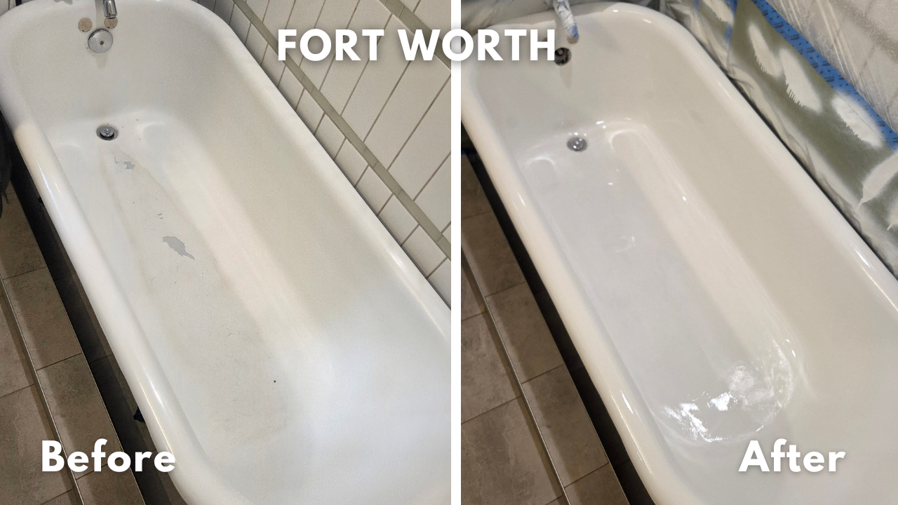 antique claw foot bathtub restoration with repair in Arlington Heights, Fort Worth
