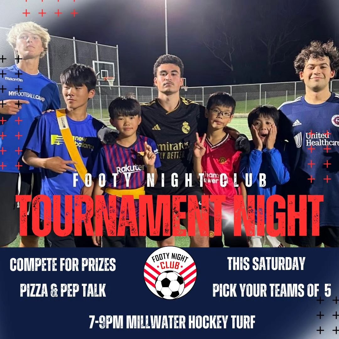 Join us this Saturday for the long awaited tournament night!

Plan your 5-aside team in advance or rock on up and make a team