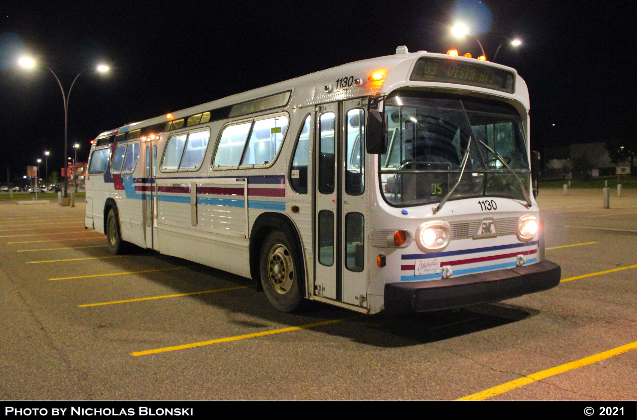 1130 in some better lighting in the Whitehorn Park-n-Ride lot as we continue to await 1046’s arrival. Photo by Nick Blonski