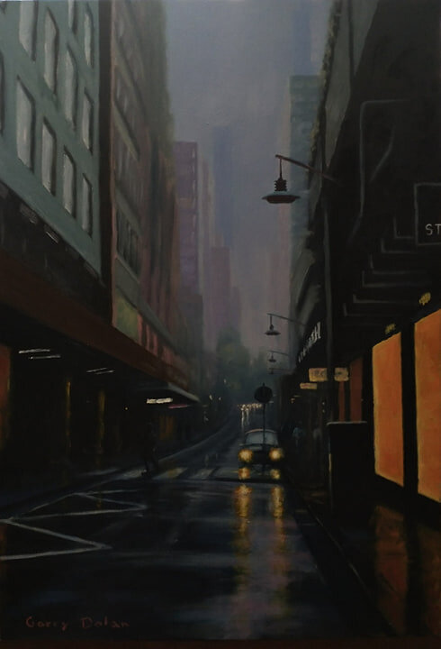 Rainy Day, Little Collins Street, 24x36 inches - not available