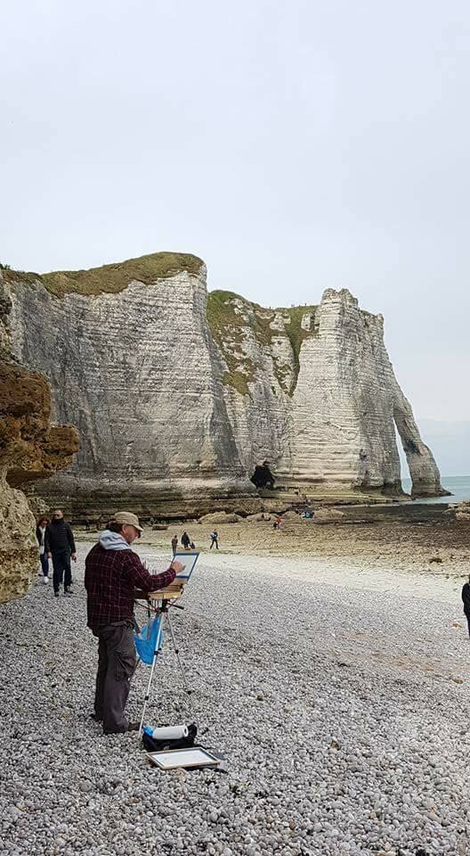 Painting in the shadow of the Impressionists at Étretat, on the Normandy Coast of France