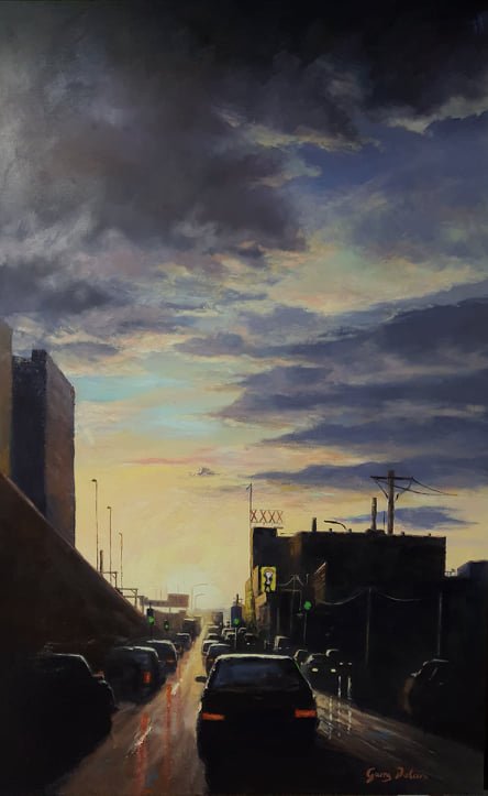 The Drive Home, oil paint on stretched canvas 130cm x 90cm $10,000.00 AUD
Art is all about storytelling, it might be something grandiose such as a religious depiction or something as simple as the way light hits the side of a tree in a park on a sum