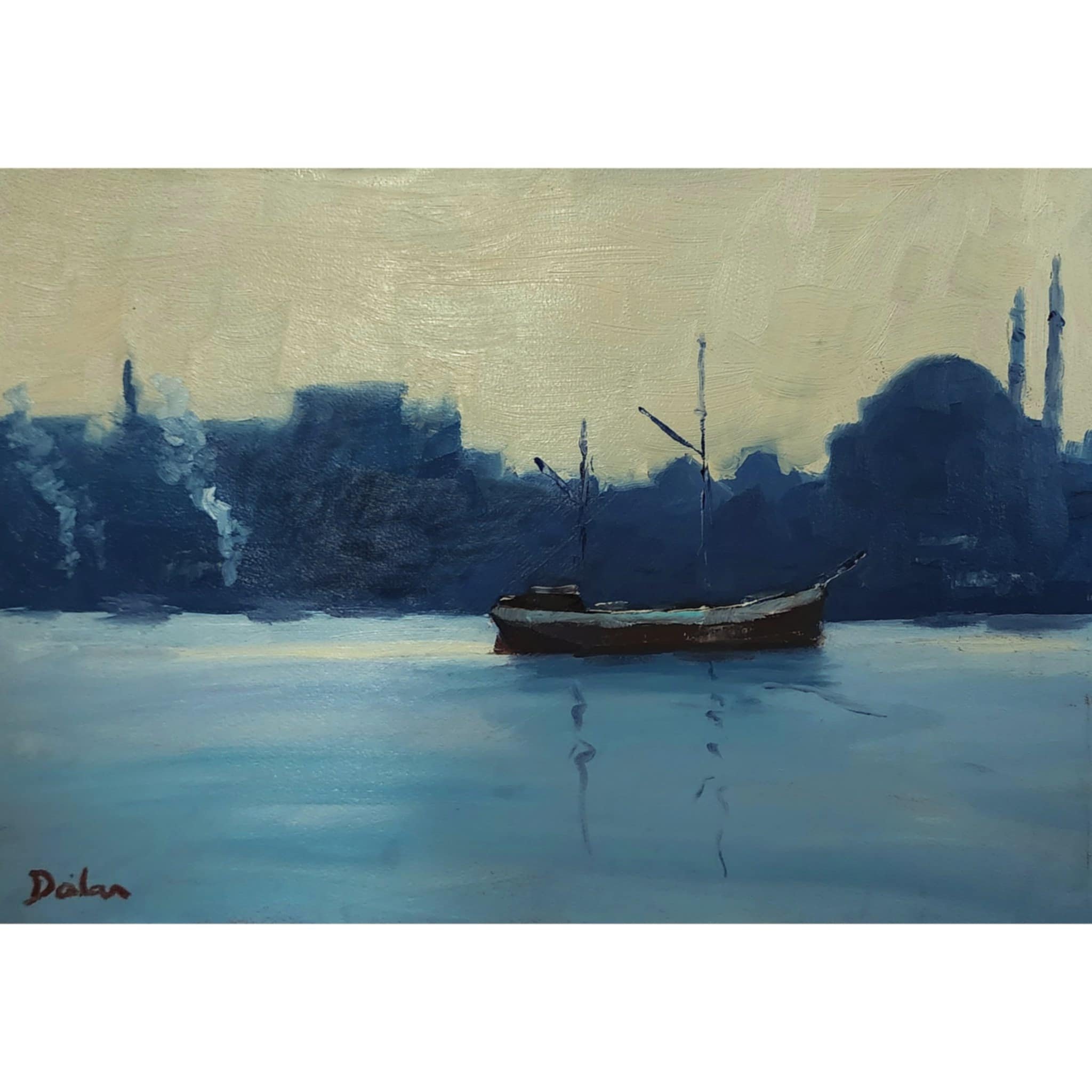 'Sunset over the mosque' en plein air 10"x14" $500 AUD unframed