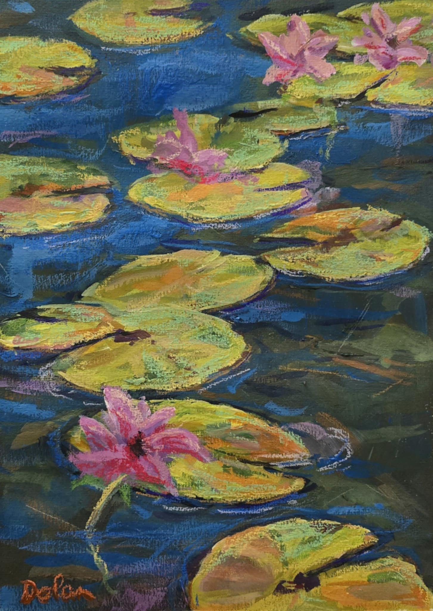 'Waterlilies, Bali' en plein air 10"x14" $500 AUD unframed