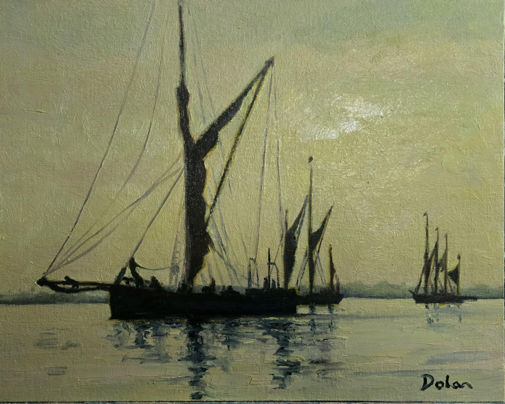 'Twilight and evening bell', en plein air 10"x14" $500 AUD unframed
