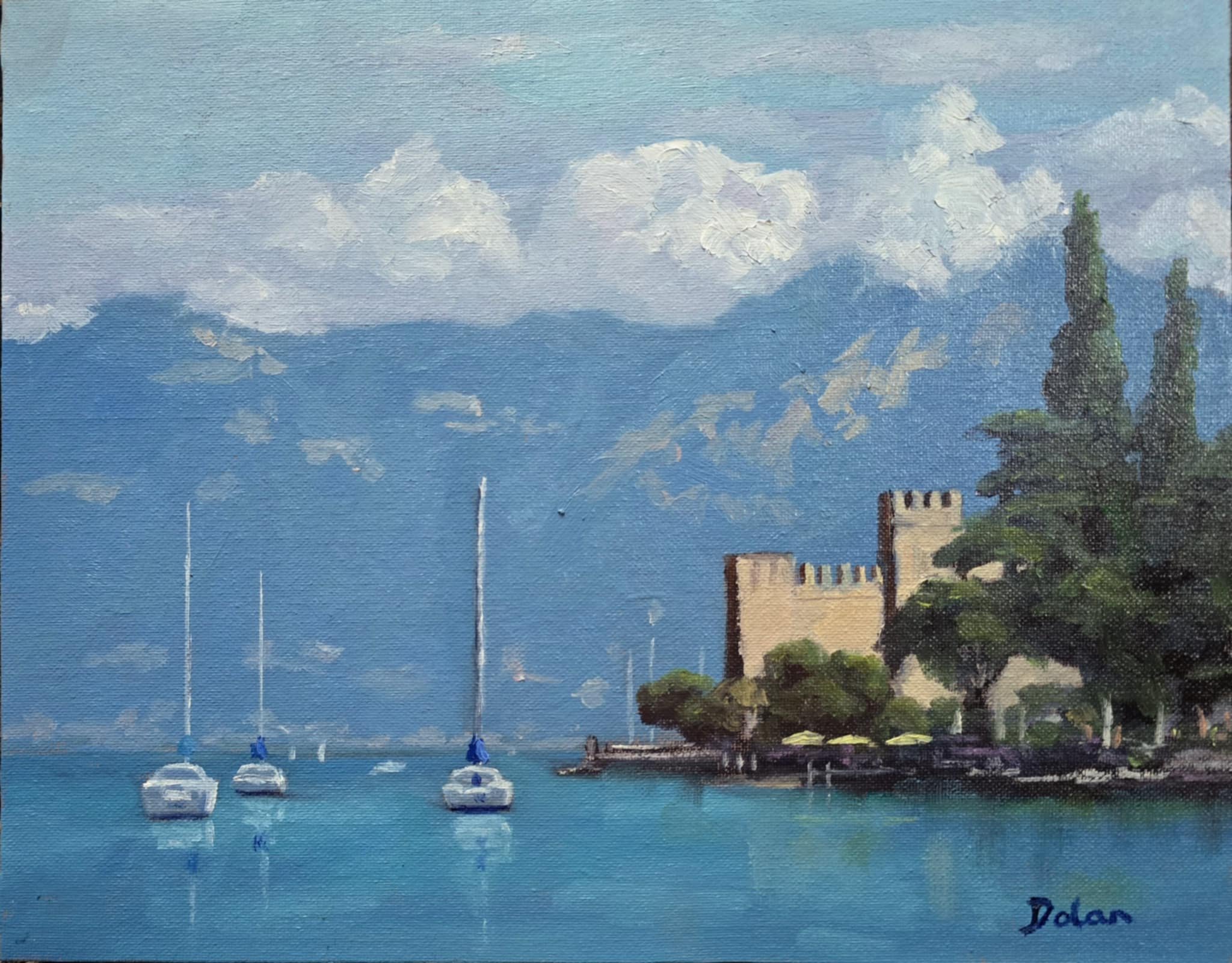 'Lac Garda' en plein air 10"x14" $500 AUD unframed
