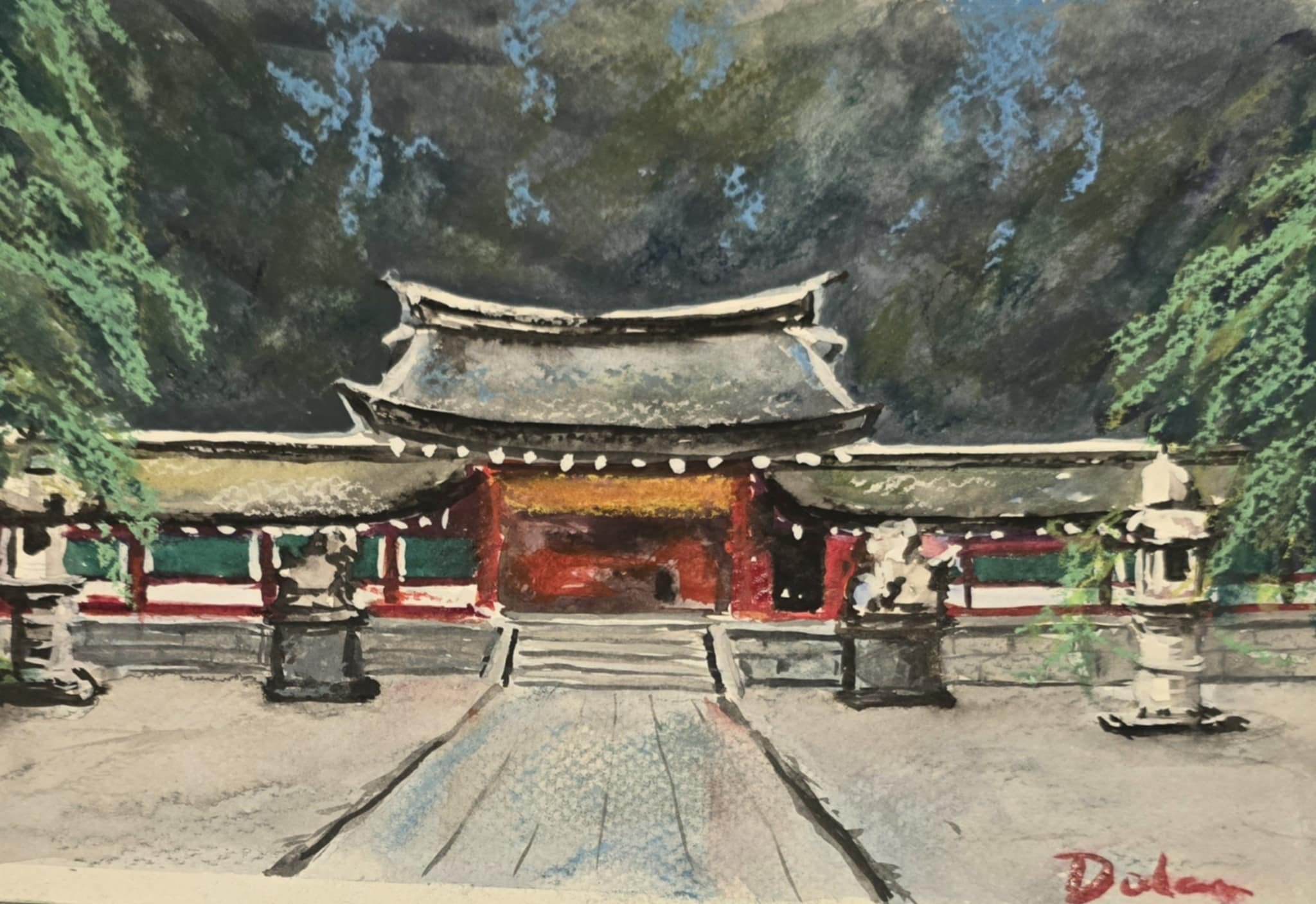 'Shirakawa-go' watercolour, en plein air 10"x14" $500 AUD unframed