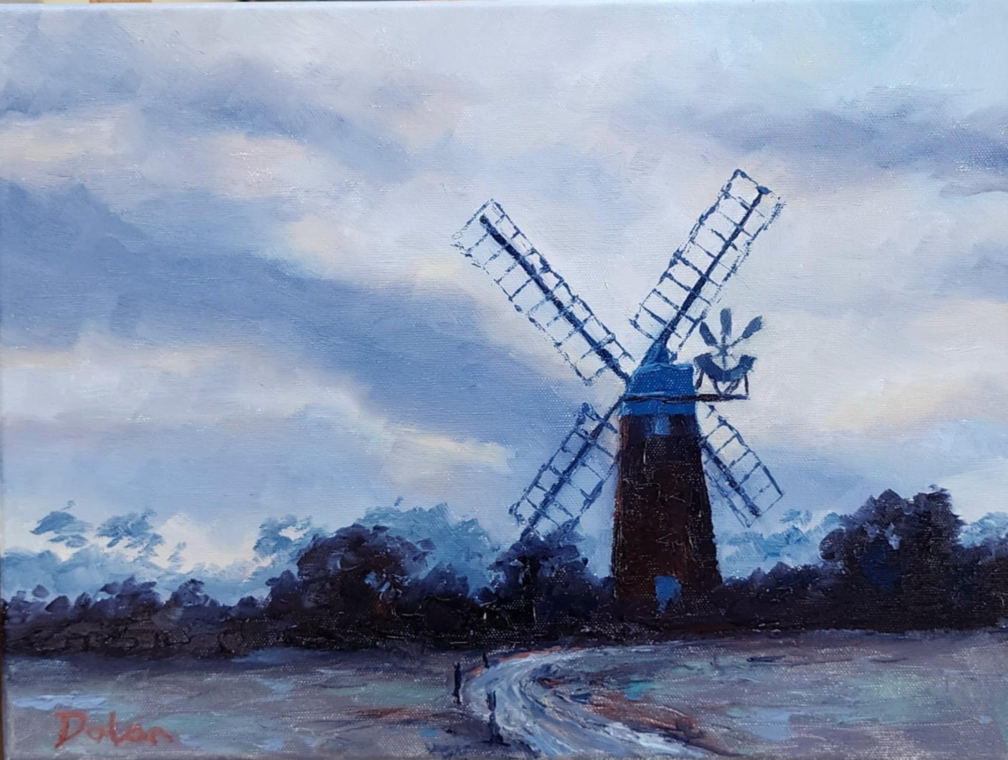 'Norfolk Mill' en plein air 10"x14" $500 AUD unframed