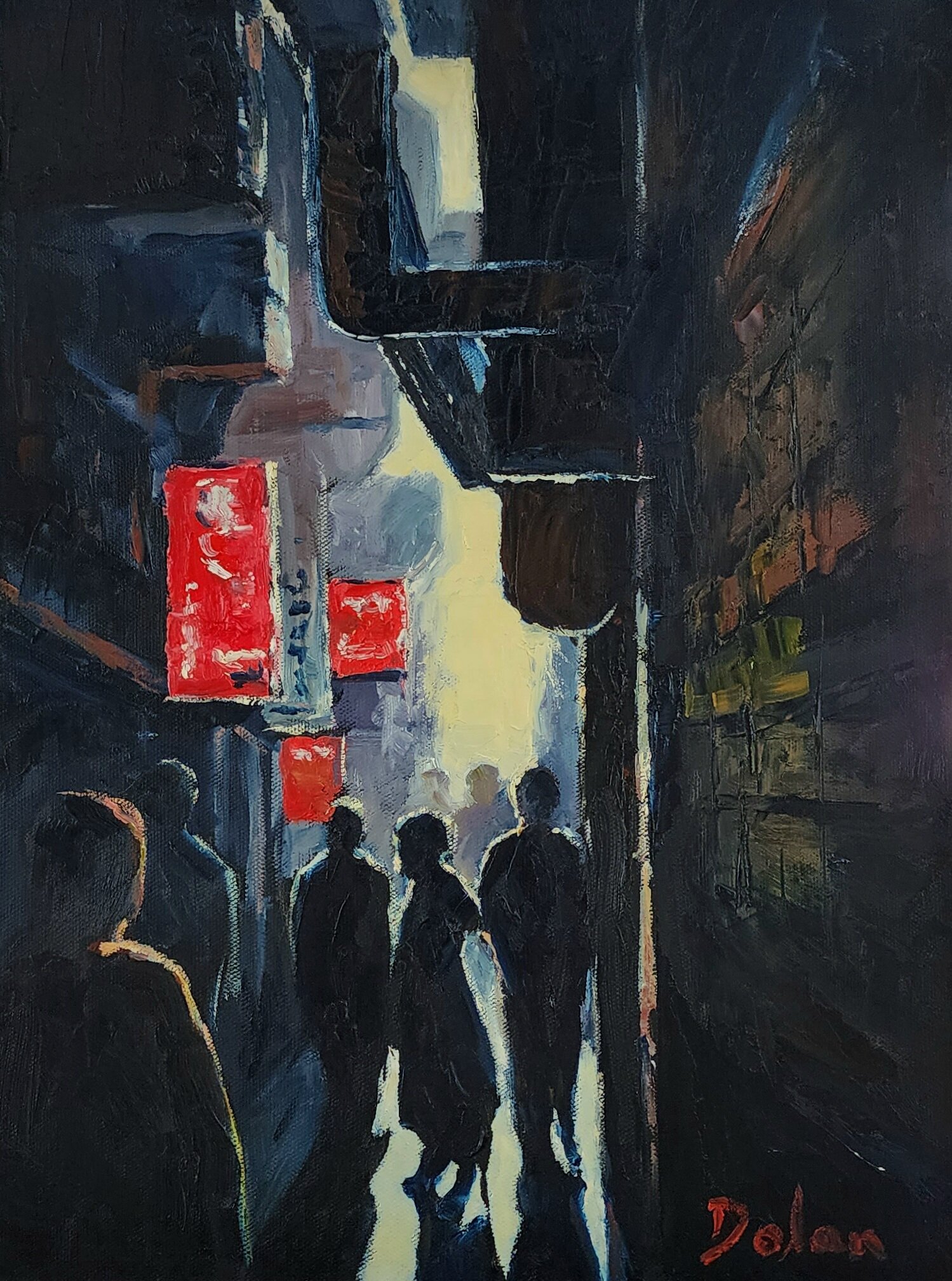 Summer Markets. Another street scene from a recent trip to Seoul. Oil on A$ canvas, $1500AUD