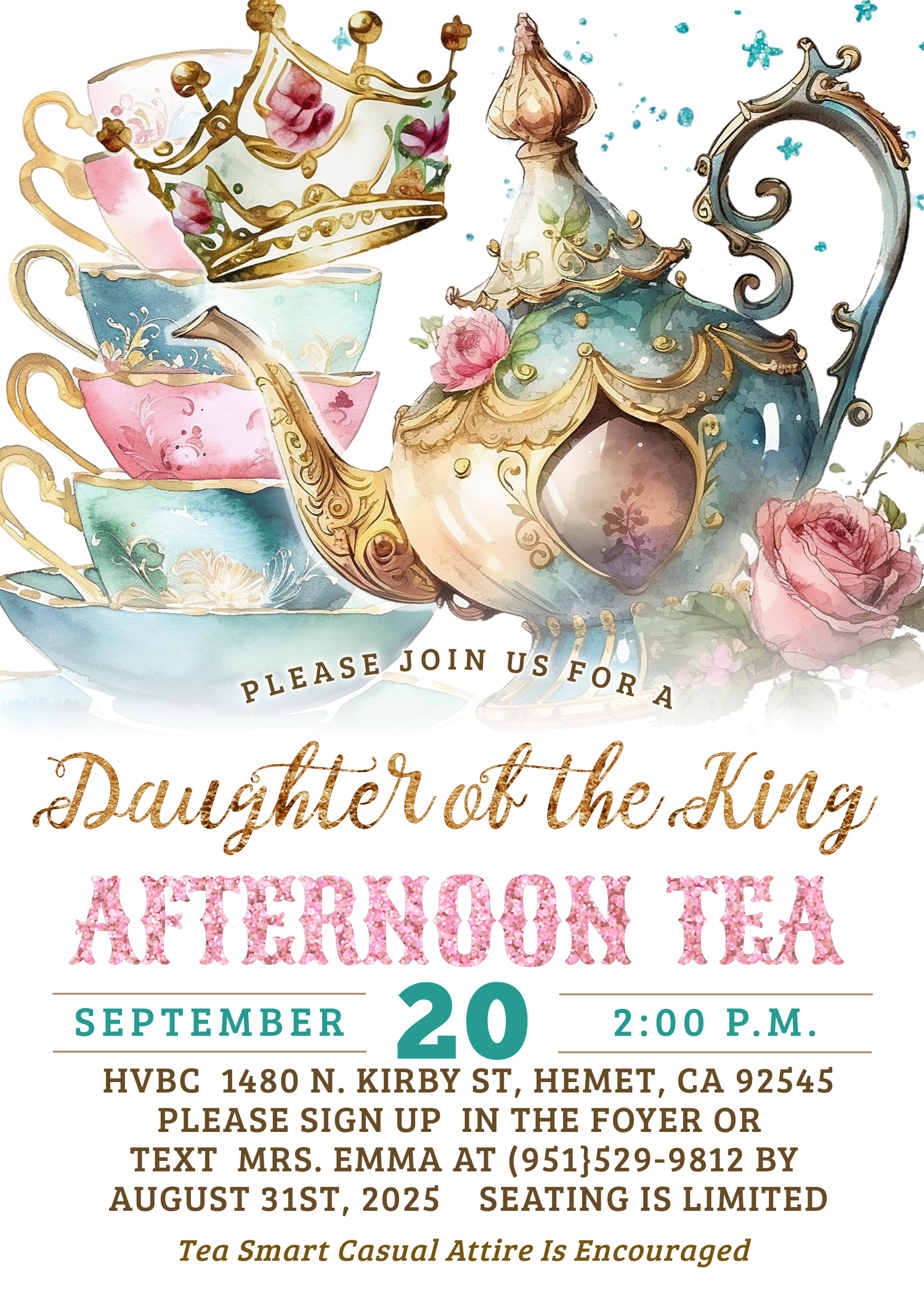 Ladies Afternoon Tea "Daughter of the King"