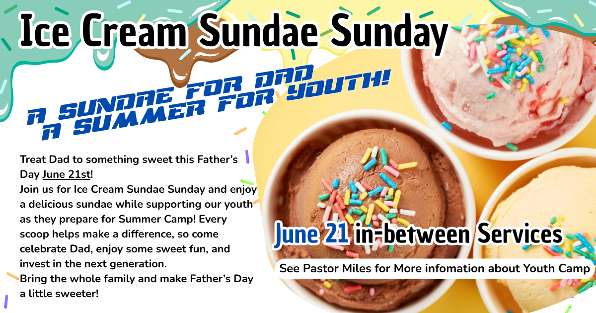 Ice Cream Sundae Sunday flyer