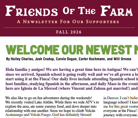 Fall 2026 Newsletter