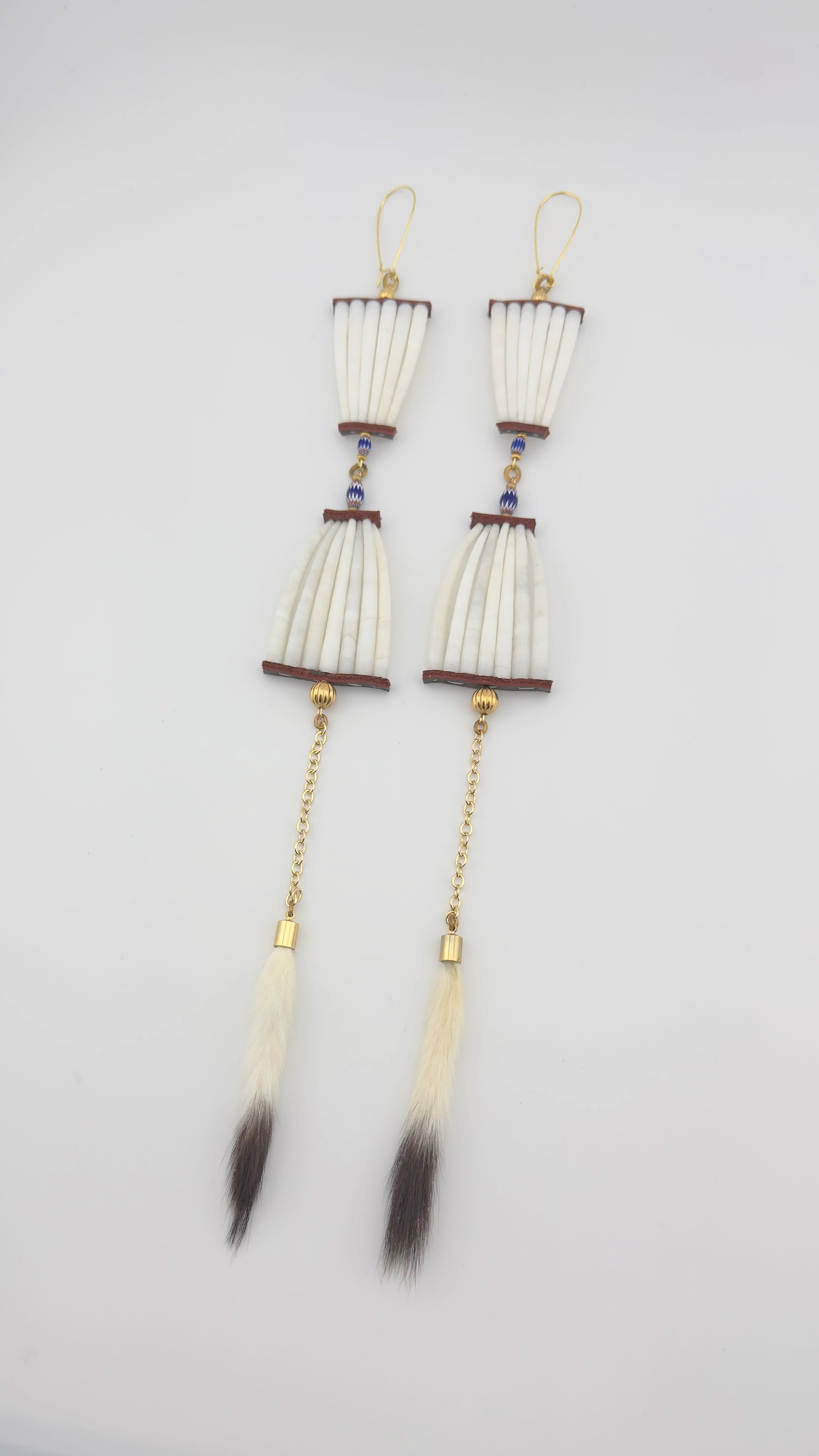 EJNA DENTALLIUM/ERMINETAIL/CHEVRONS EARRINGS 3