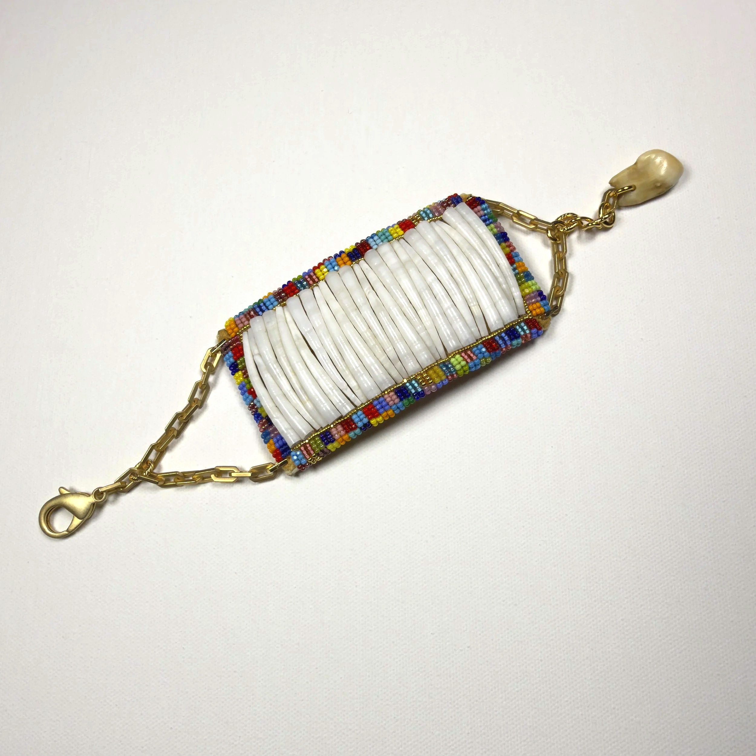 BEAD SOUP BEADED DENTALIUM WRIST CUFF 2