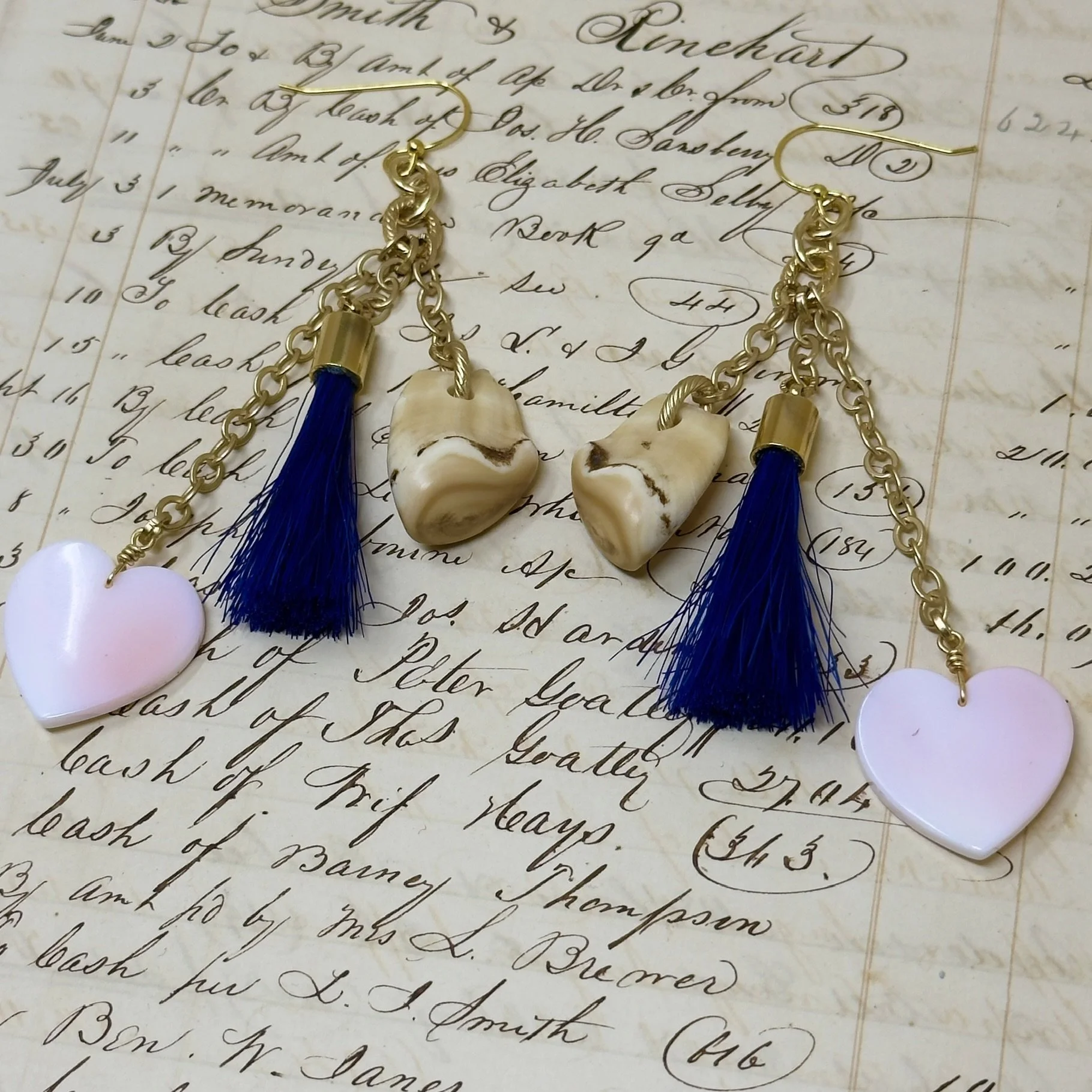 MINI CHANDELIER EARRINGS 6 INDIGO BLUE