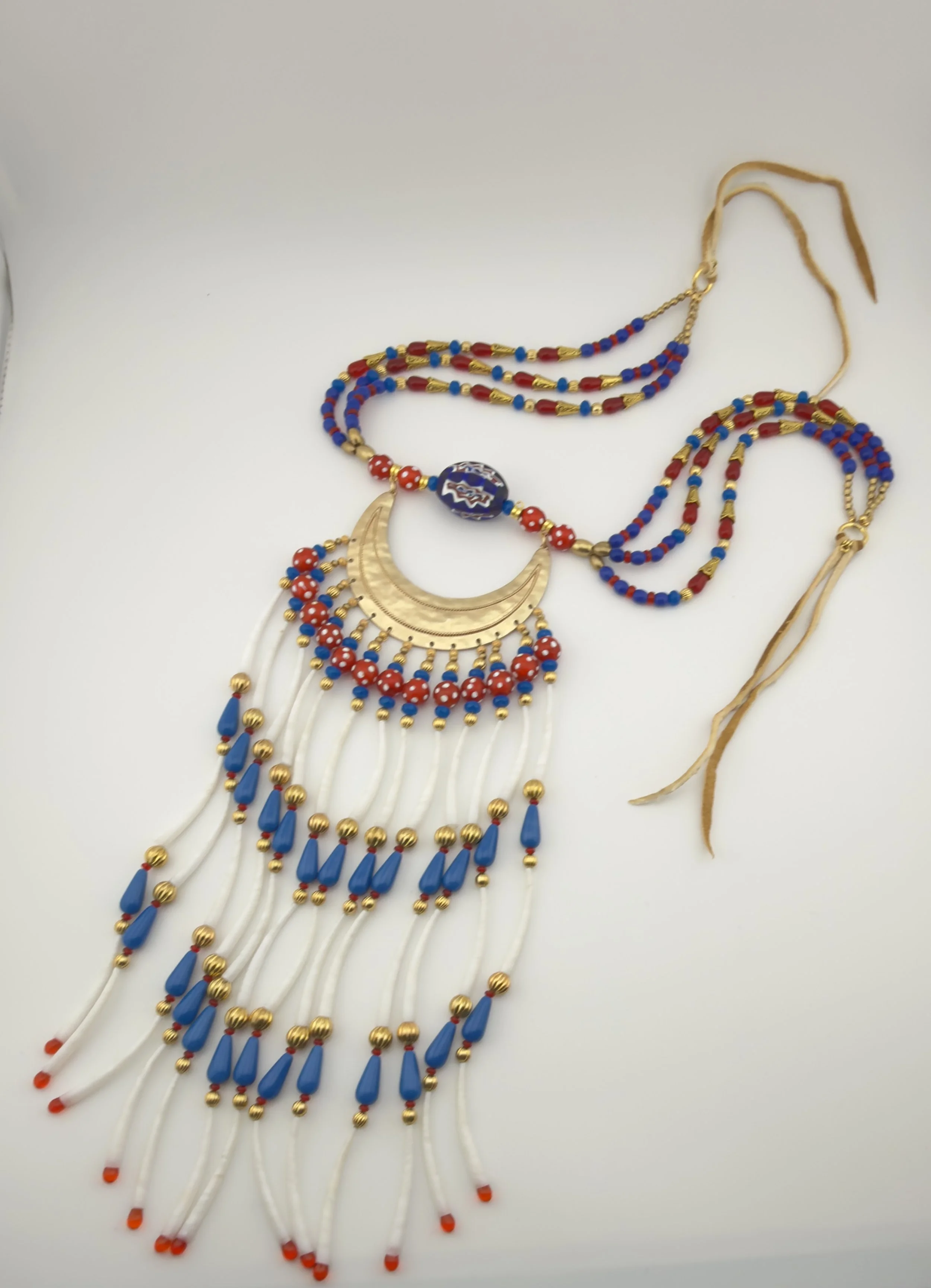 "CHIEFS NECKLACE' EJNA UBER-LUX GORGET NECKLACE 1 WITH RARE MURANO CHEVRON