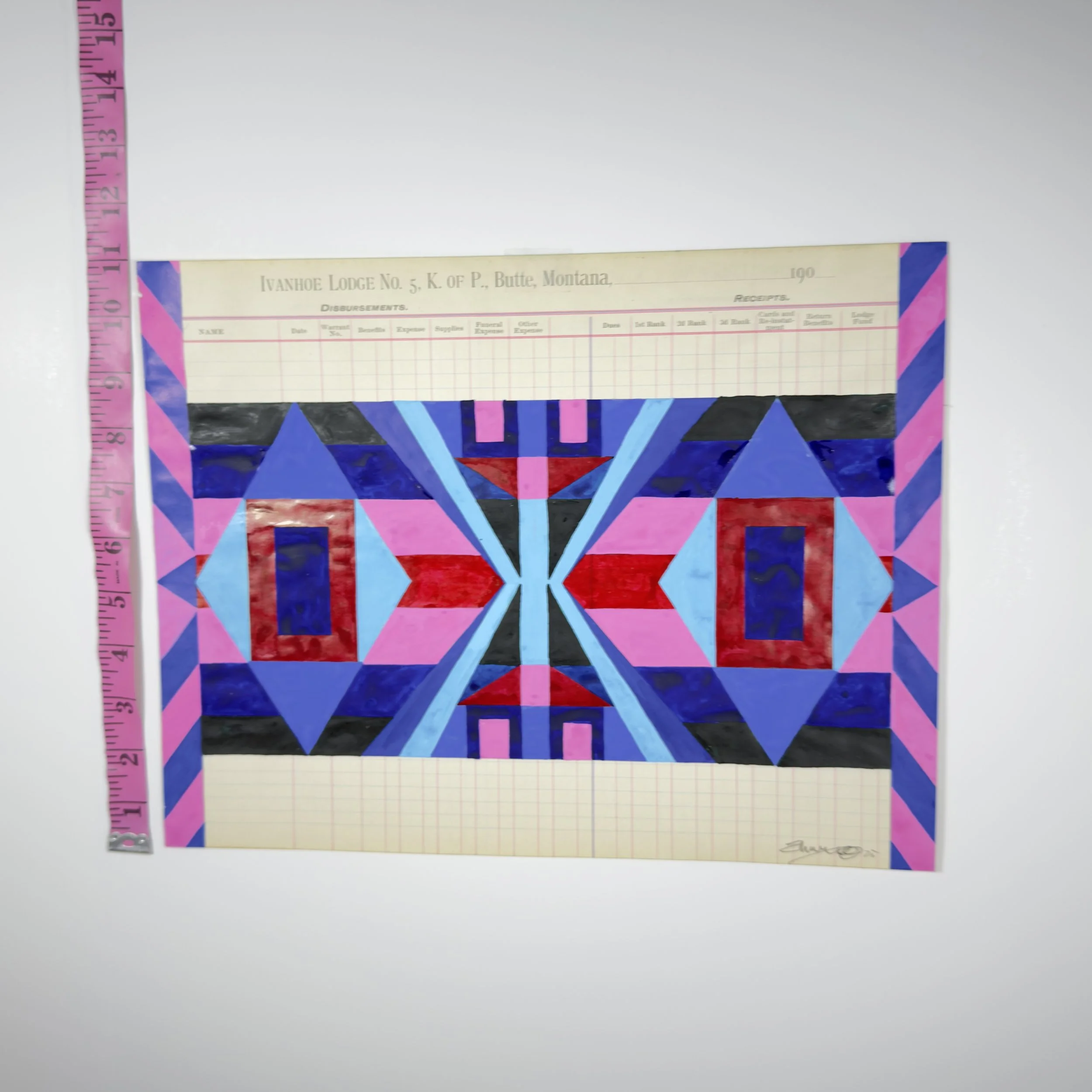 ORIGINAL LEDGER GEOMETRIC PAINTING