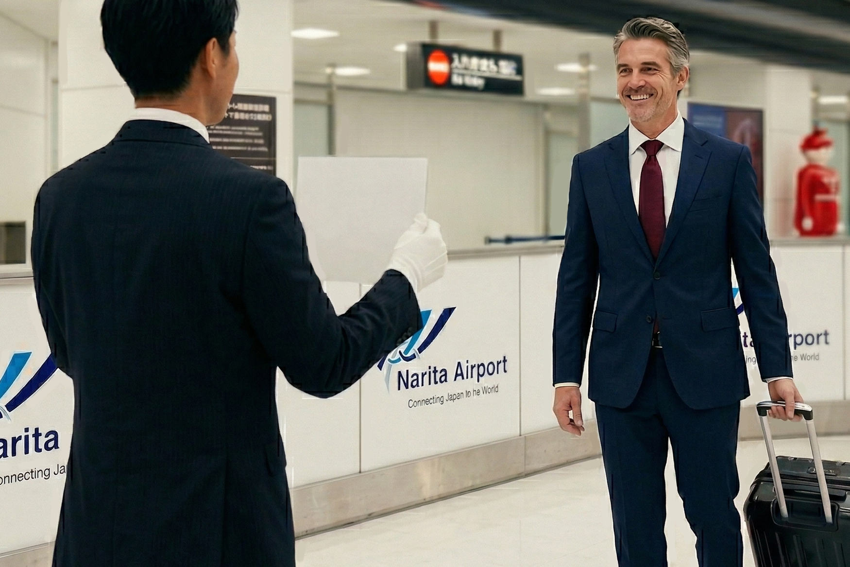 driver meets passenger at airport