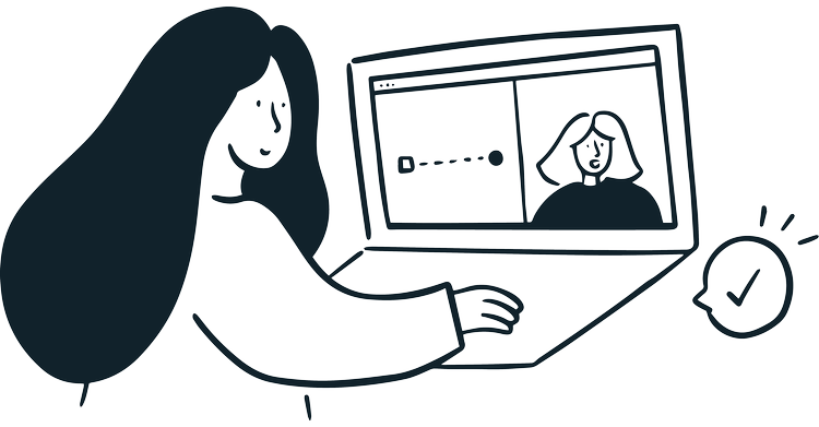 Woman on video call support