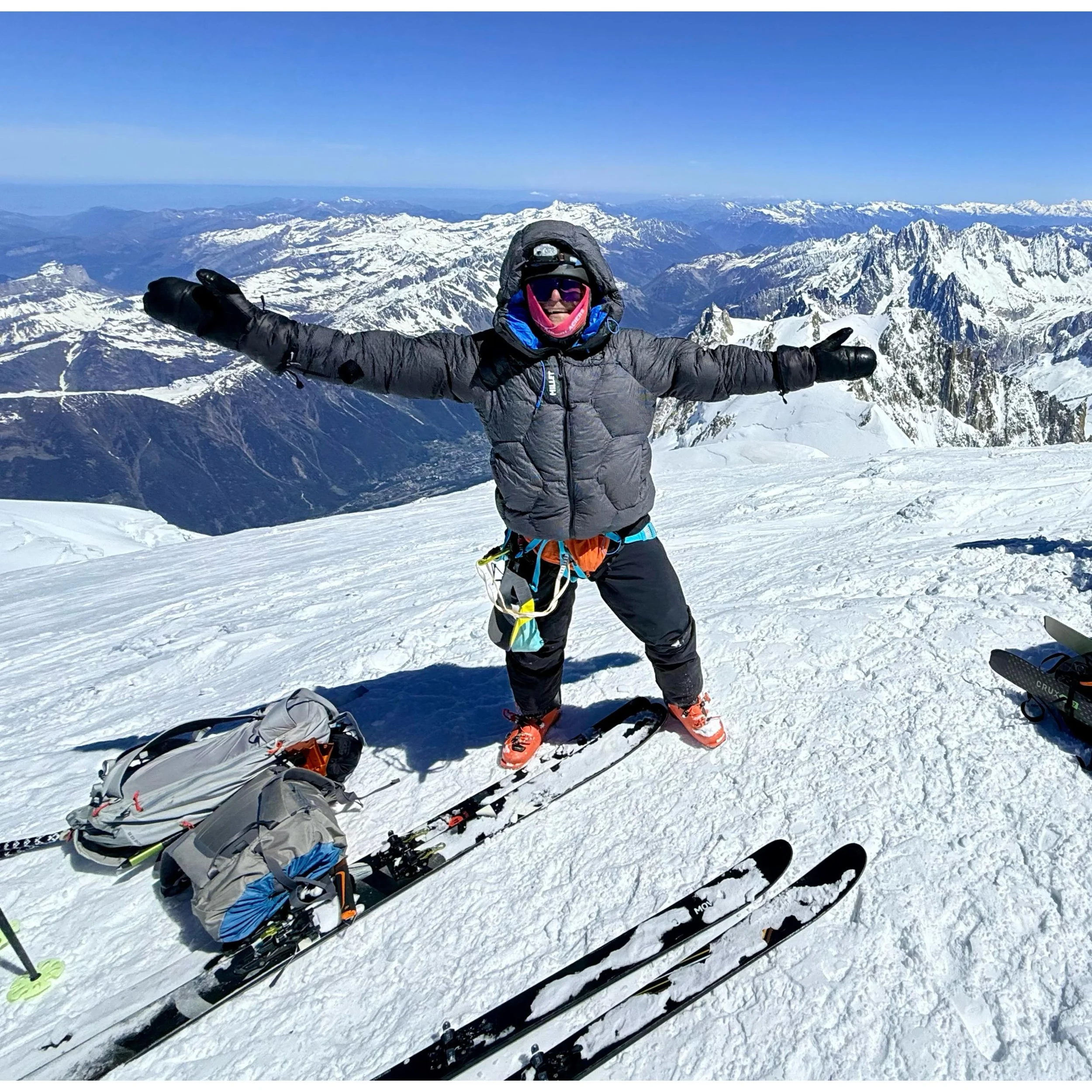 Ski season winter / spring came to an end for me yesterday with @fat_grizzly_bear putting in a great effort to realise a multi year goal of skiing from the top of Mont Blanc.

It&rsquo;s been great getting out with Arran preparing for this all winter