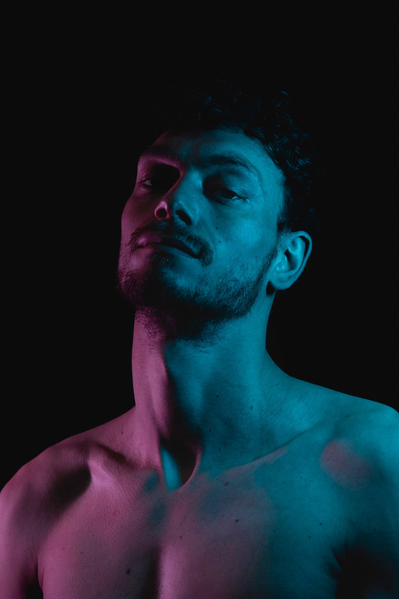Male Portrait with RGB Lights