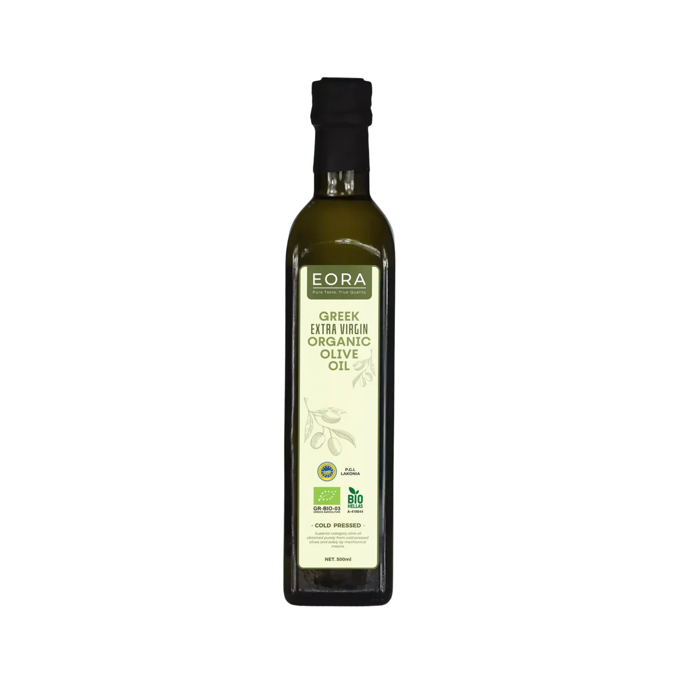 Organic Cold Pressed Extra Virgin Olive Oil Bottle (Greece)