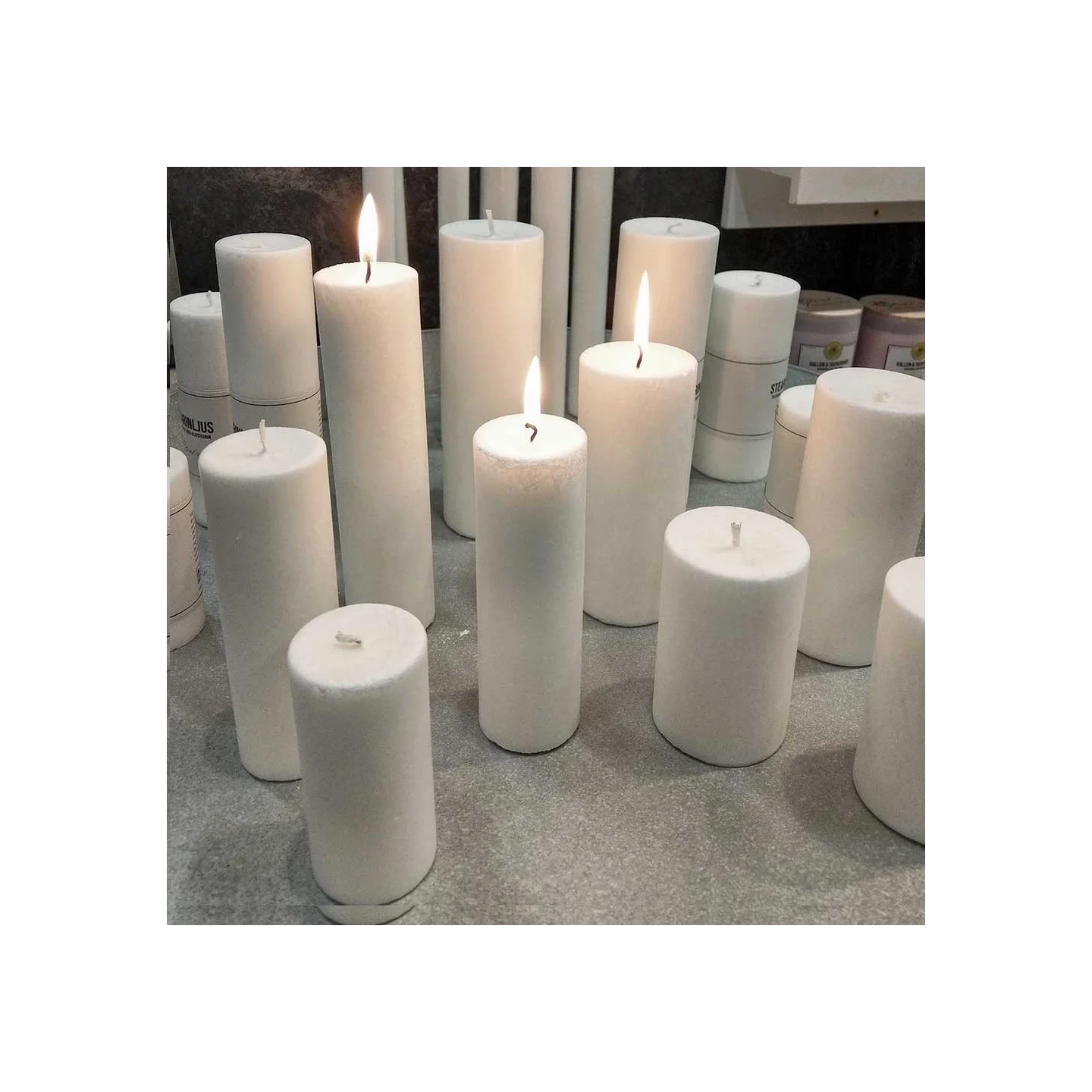 Yvelis pillar candles 50mm - Blockljus 50mm