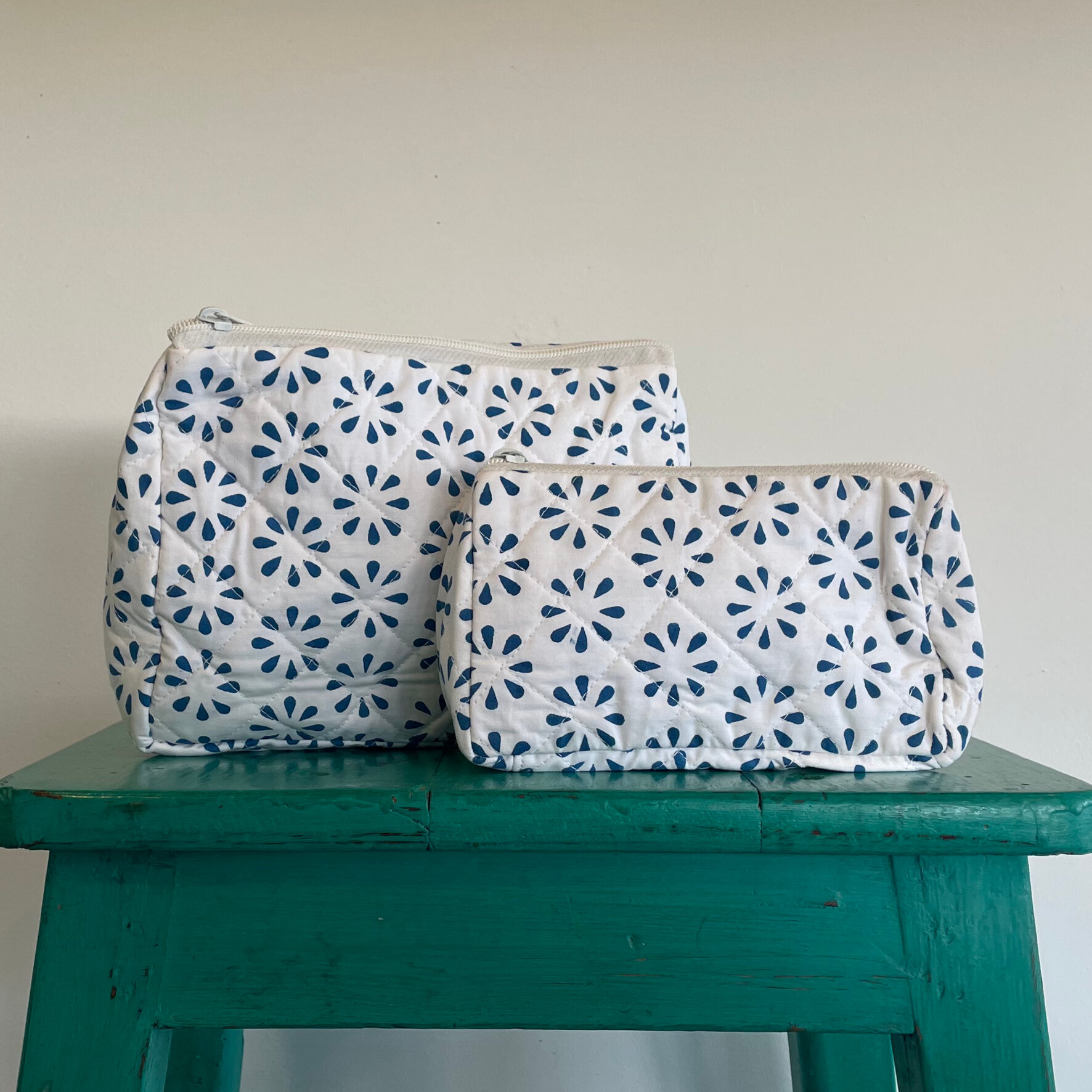 Blue on White Chukri Washbag
