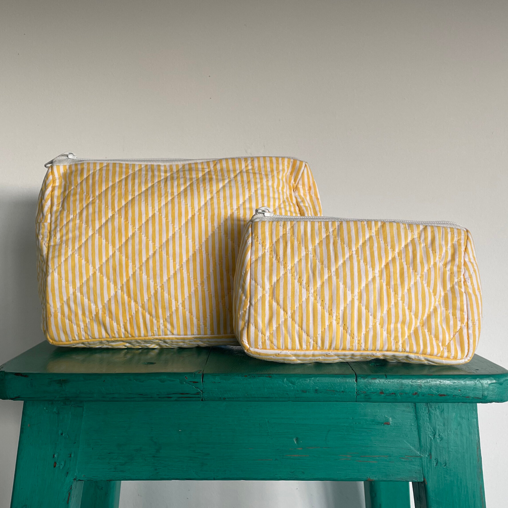 Yellow Stripe Washbag