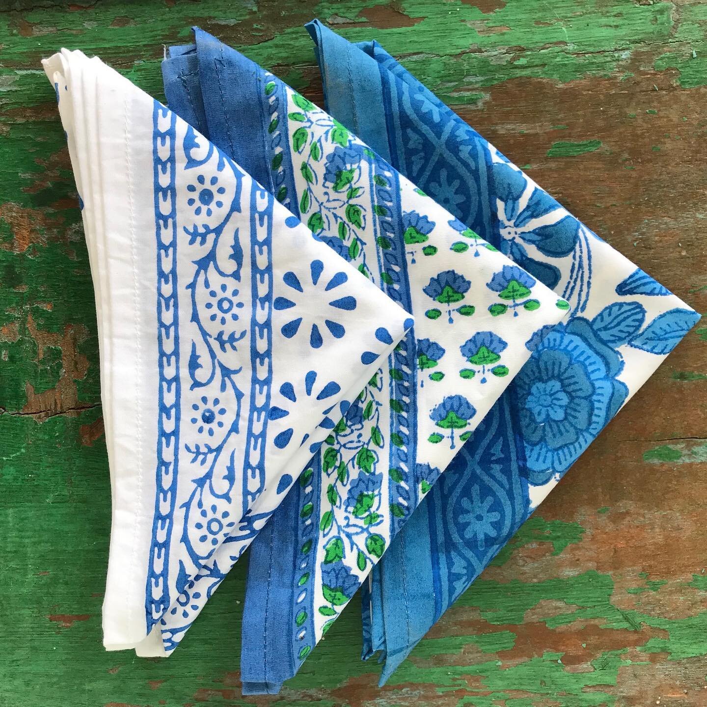 Napkins hand block printed on organic cotton that has been grown without harming the farmer or the earth with fungicides and pesticides, nor harmed the dyer or the earth using heavy metal dyes. Their unusual story is sure to inspire conversation arou