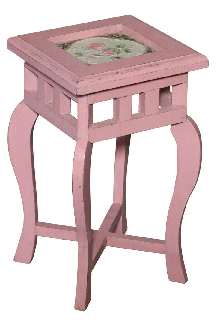 Pink Tile Side Stool