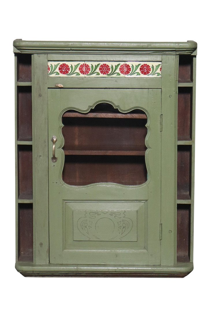 Tiled wall cabinet, olive