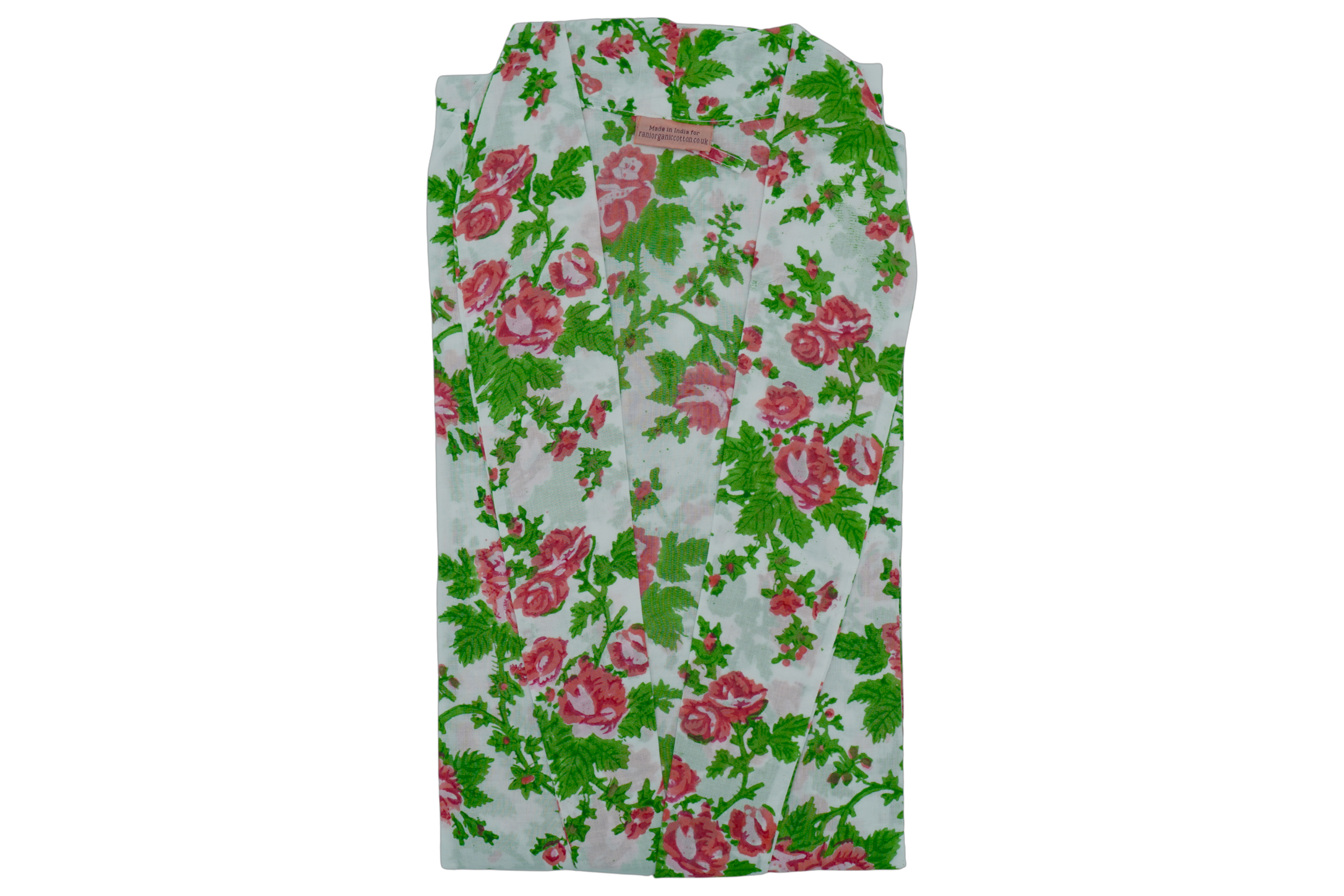 White/Pink Rose Voile Dressing Gown